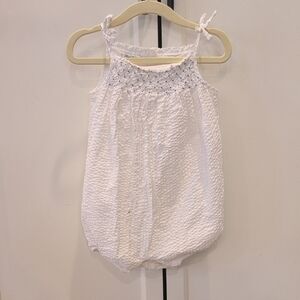 Ralph Lauren White Textured Girls Bubble